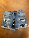 L&B Girls High Rise Patched Distressed Denim Shorts