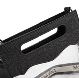Black Fringe Clear Stadium Crossbody with Detachable Pouch