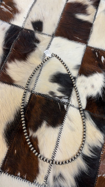 7mm Sterling Silver Pearl Necklace 24”