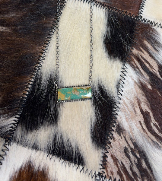 Tia Long Turquoise Bar-Sterling Silver Necklace