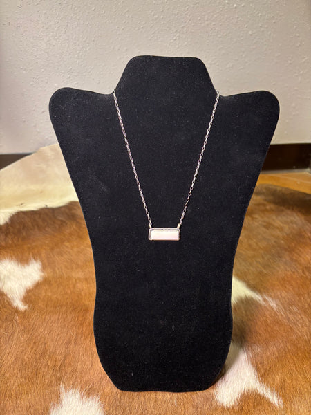 Pink Conch-Sterling Silver Necklace