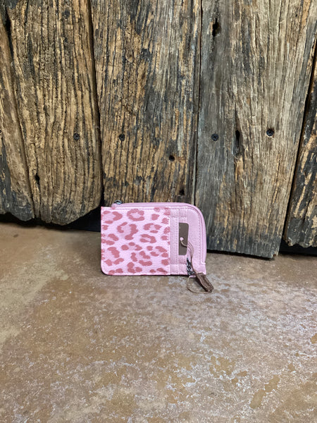Small Wrangler Light Pink Cheetah Print Keychain Wallet