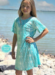 Sterling Kreek Kids Walking in turquoise dress