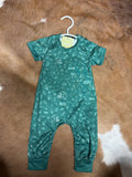 Boys Gameday Romper - Green