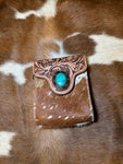 American Darling leather and cowhide crossbody