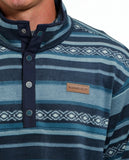 Men’s Cinch Fleece Pullover- blue Aztec