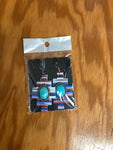 L&B Red, White, Blue, Oval Turquoise Aztec Earrings