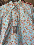 Panhandle Rough Stock Antique Blue long sleeve Pearl Snap
