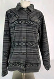 Cruel Denim Women’s Black and Gray Aztec Fleece Button Up Jacket