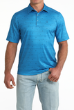 Cinch Mens Arenaflex Blue Striped and Bucking Horse Polo