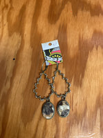 Handmade Wire Beaded Earrings - Leopard
