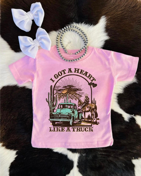 Kids I got a heart like a truck T-shirt