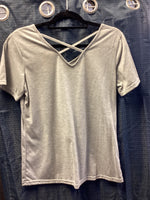 Light Gray V-Neck with Crisscross Back