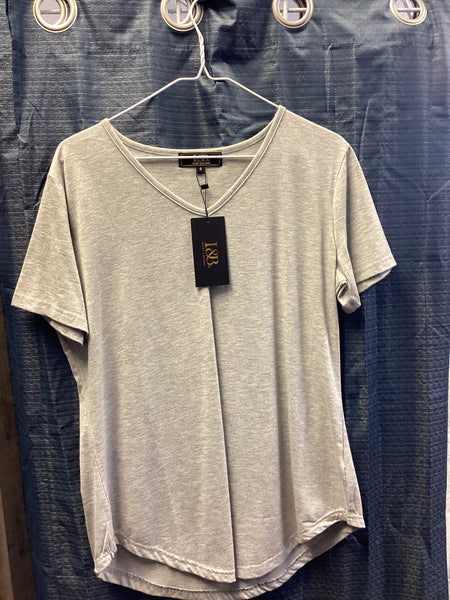 L&B Heather Gray V-Neck Plain