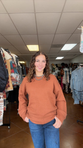 Burnt Orange Long Sleeve Sweater