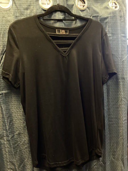 L&B Crossed Basic Black T-Shirt