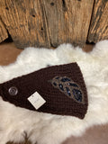 Beaded Feather  Ear Warmers with Button Closure