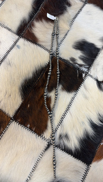 Lariat Style Sterling Silver Pearl Necklace 18”