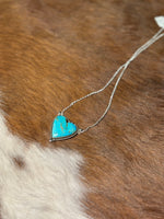 Kingman Turquoise Heart-Sterling Silver Necklace