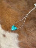 Kingman Turquoise Heart-Sterling Silver Necklace
