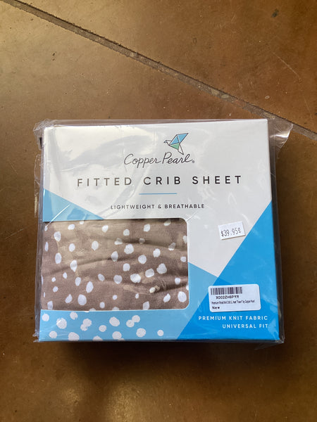 Copper Pearl Fitted Crib Sheet - Fawn