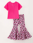 Kids Pink Cheetah Bellbottoms