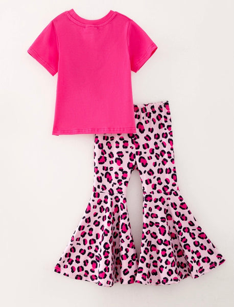Kids Pink Cheetah Bellbottoms