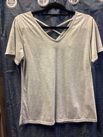 Light Gray V-Neck with Crisscross Back