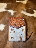 American Darling leather and cowhide crossbody