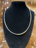 Silver & 24k gold plated beaded necklace