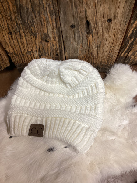 C.C Classic Ponytail Beanie (Multiple Colors)