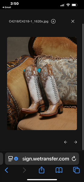 Corral Honey/Bone Overlay & Embroidery & Studs Tall Top