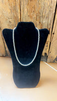 6mm Sterling Silver Pearl Necklace 22”