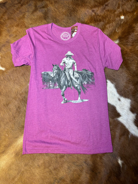 Sterling Kreek Women’s Purple Cowboy T-shirt