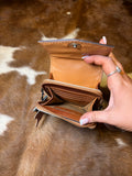American Darling leather and cowhide crossbody
