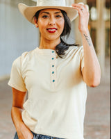 L&B turq snap shirt
