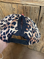 Leopard and Red Sparkle Ponytail Hat