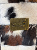 Square Brass Textured Belt Buckle