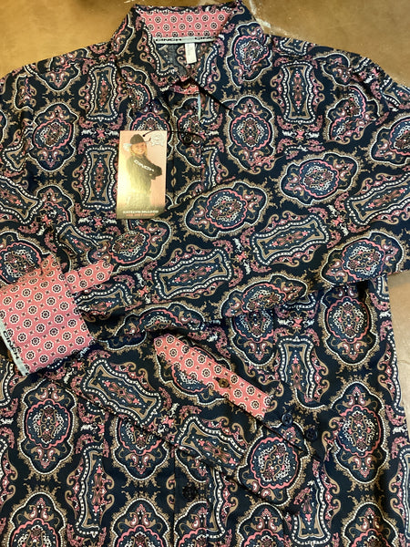 Women’s Cinch Medallion Print Button Up - MUL