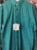 Panhandle Select Teal & Black Long Sleeve Button up