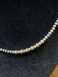 Silver & 24k gold plated beaded necklace