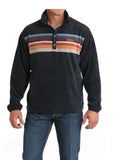Mens cinch navy striped fleece pullover
