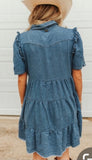 Denim button up dress