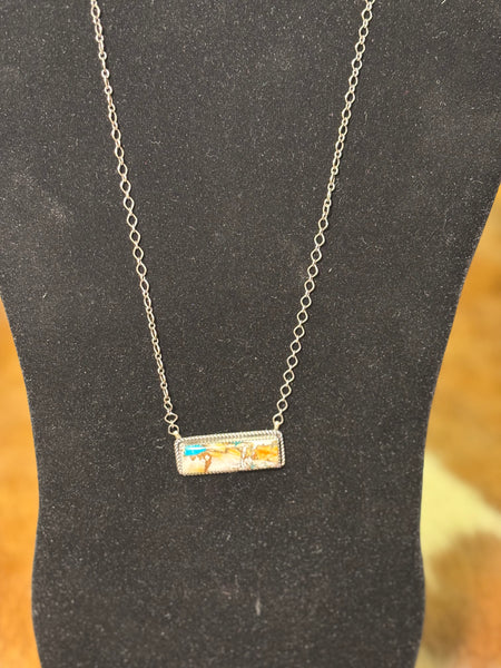 Spiny Turquoise -Sterling Silver Necklace