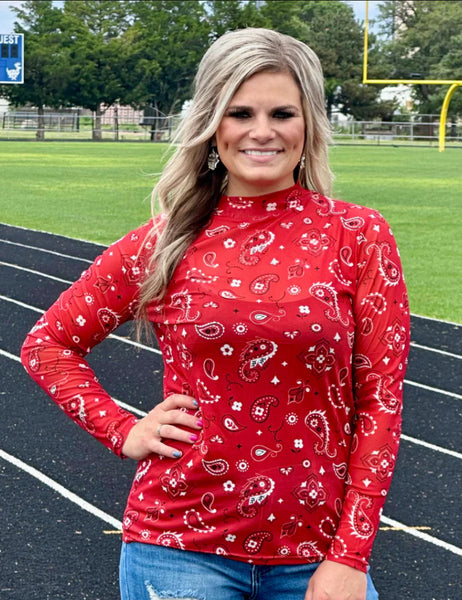 Sterling Kreek Women’s Red Bandana Mesh Shirt