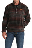 Men’s Cinch Fleece Pullover- Red And Gray