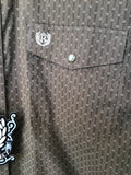 Panhandle Select Brown Patterned Pearl Snap
