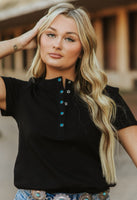 L&B turq snap shirt