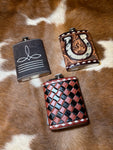 8 oz Leather covered flasks (multiple options)