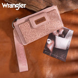 Wrangler Tooled Light Pink Wristlet Wallet